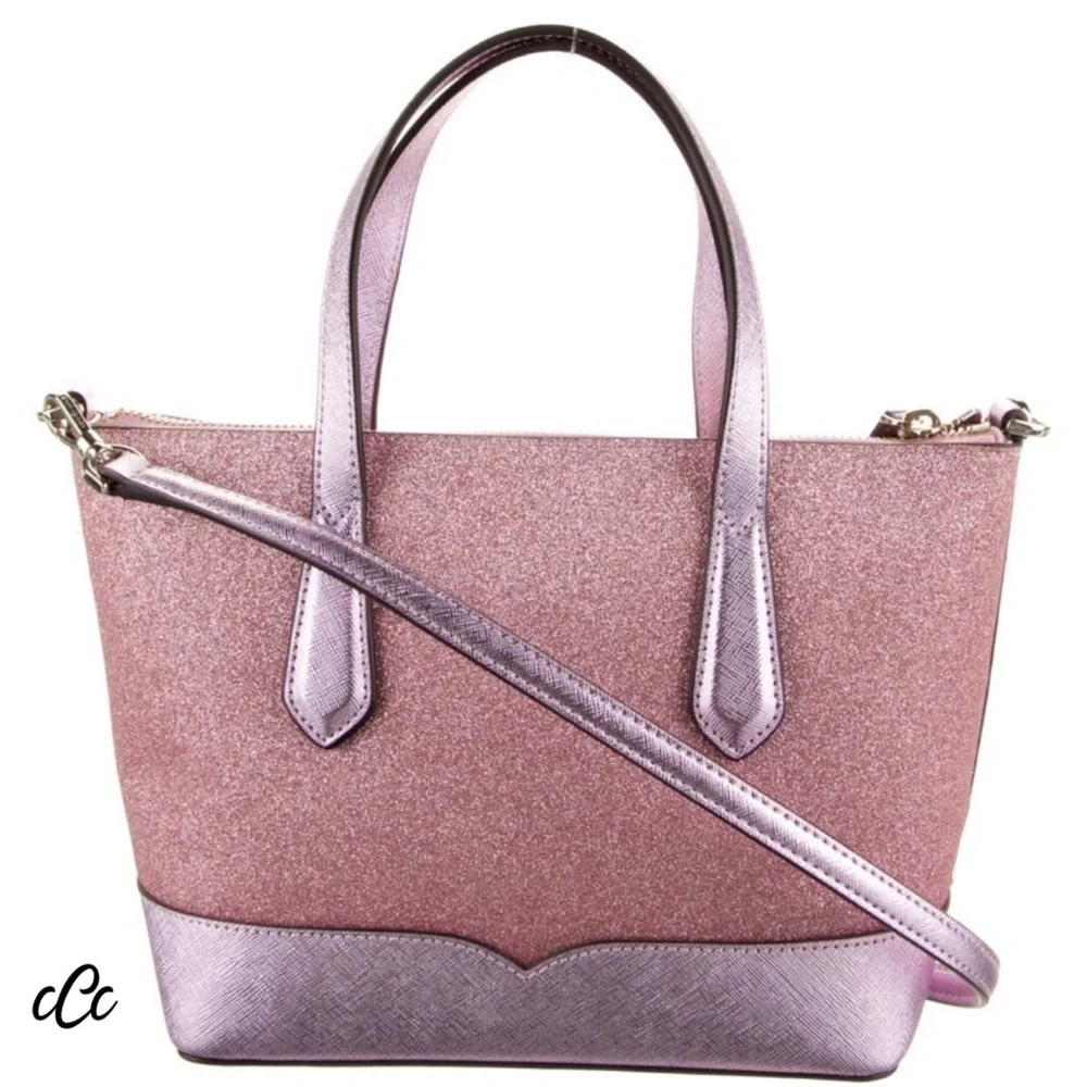 Kate Spade Pink Lola Metallic and Glitter Crossbody Bag NWT Gorgeous! - Picture 2 of 6